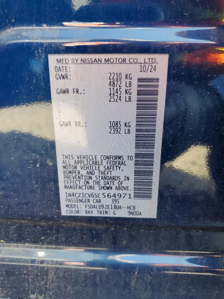 2025 Nissan Leaf Sv Plus VIN: 1N4CZ1CV6SC564971 Lot: 81674425