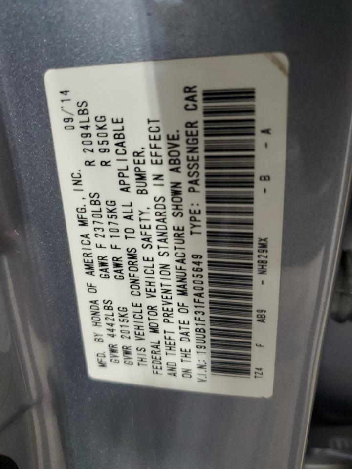 2015 Acura Tlx VIN: 19UUB1F31FA005649 Lot: 81210055