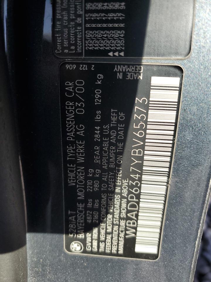 2000 BMW 528 It Automatic VIN: WBADP6347YBV65373 Lot: 84555465