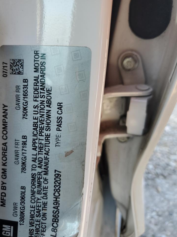 2017 Chevrolet Spark Ls VIN: KL8CB6SA9HC832097 Lot: 80827515