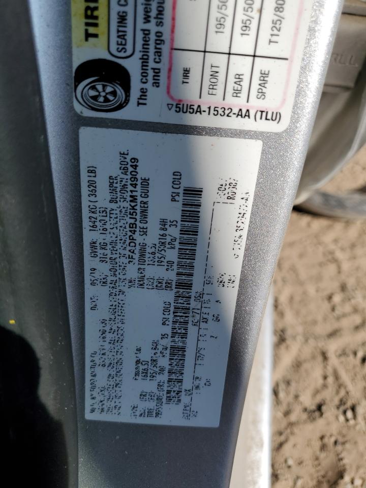 2019 Ford Fiesta Se VIN: 3FADP4BJ5KM149049 Lot: 81195285