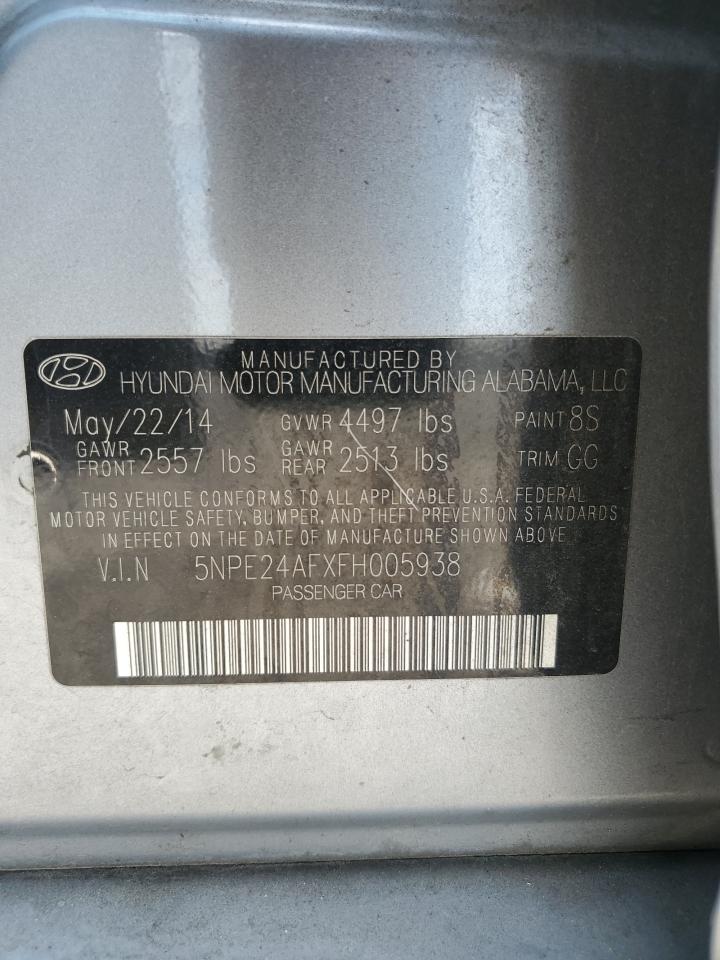 2015 Hyundai Sonata Se VIN: 5NPE24AFXFH005938 Lot: 80173875