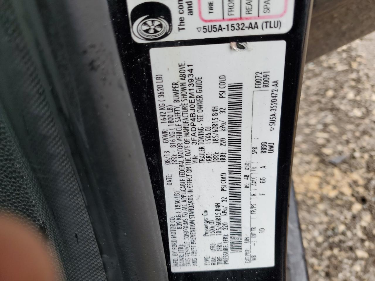 2014 Ford Fiesta Se VIN: 3FADP4BJ0EM139341 Lot: 81078035