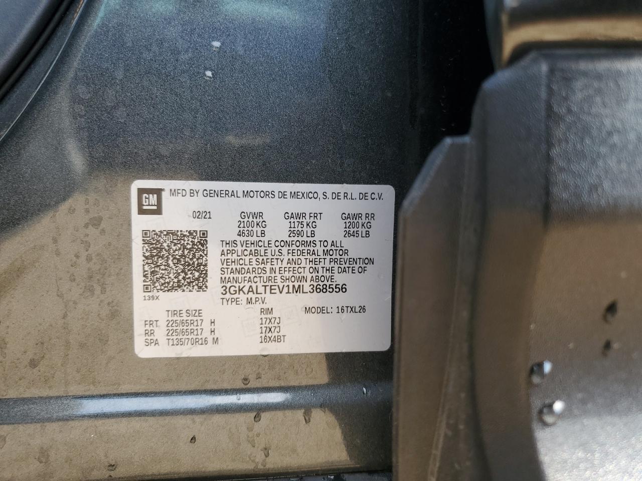 2021 GMC Terrain Sle VIN: 3GKALTEV1ML368556 Lot: 80203435