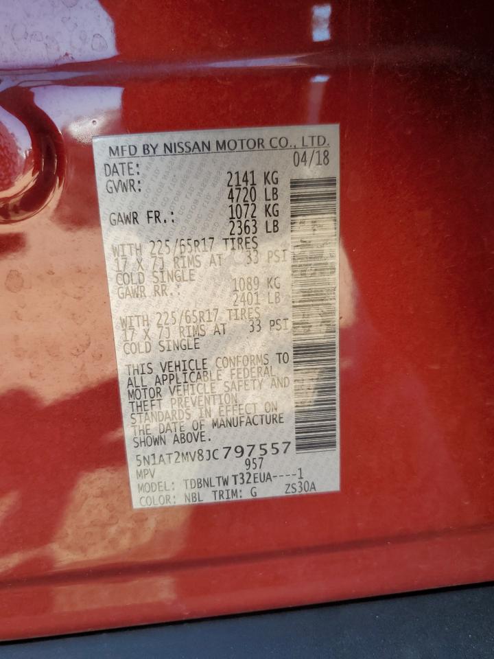 2018 Nissan Rogue S VIN: 5N1AT2MV8JC797557 Lot: 80440025