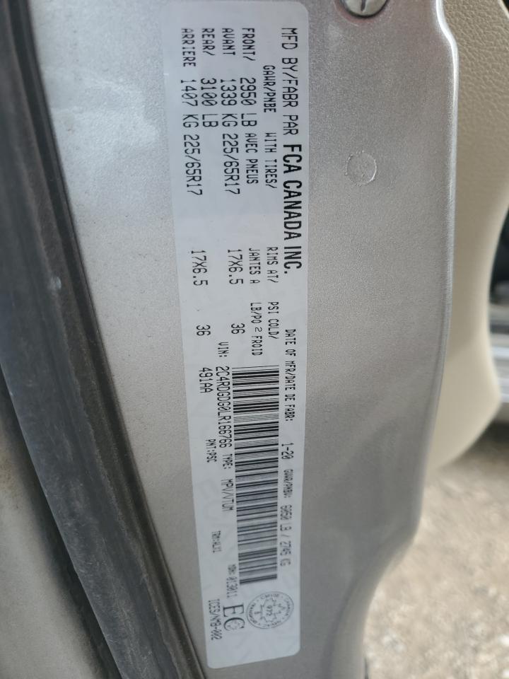 2020 Dodge Grand Caravan Crew VIN: 2C4RDGDG0LR166766 Lot: 70931765
