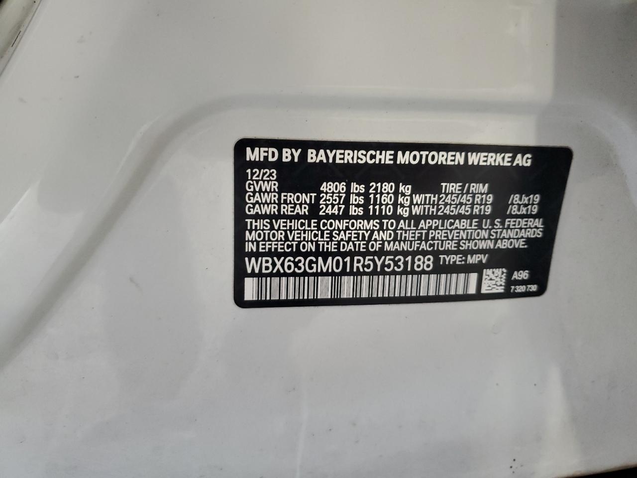 2024 BMW X2 xDrive28I VIN: WBX63GM01R5Y53188 Lot: 83797265