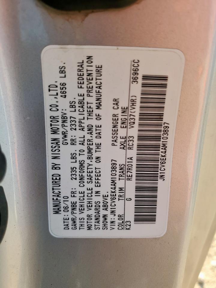 2010 Infiniti G37 Base VIN: JN1CV6EK4AM103897 Lot: 71471265