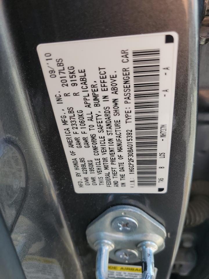 2011 Honda Accord Lx VIN: 1HGCP2F30BA015392 Lot: 80211115