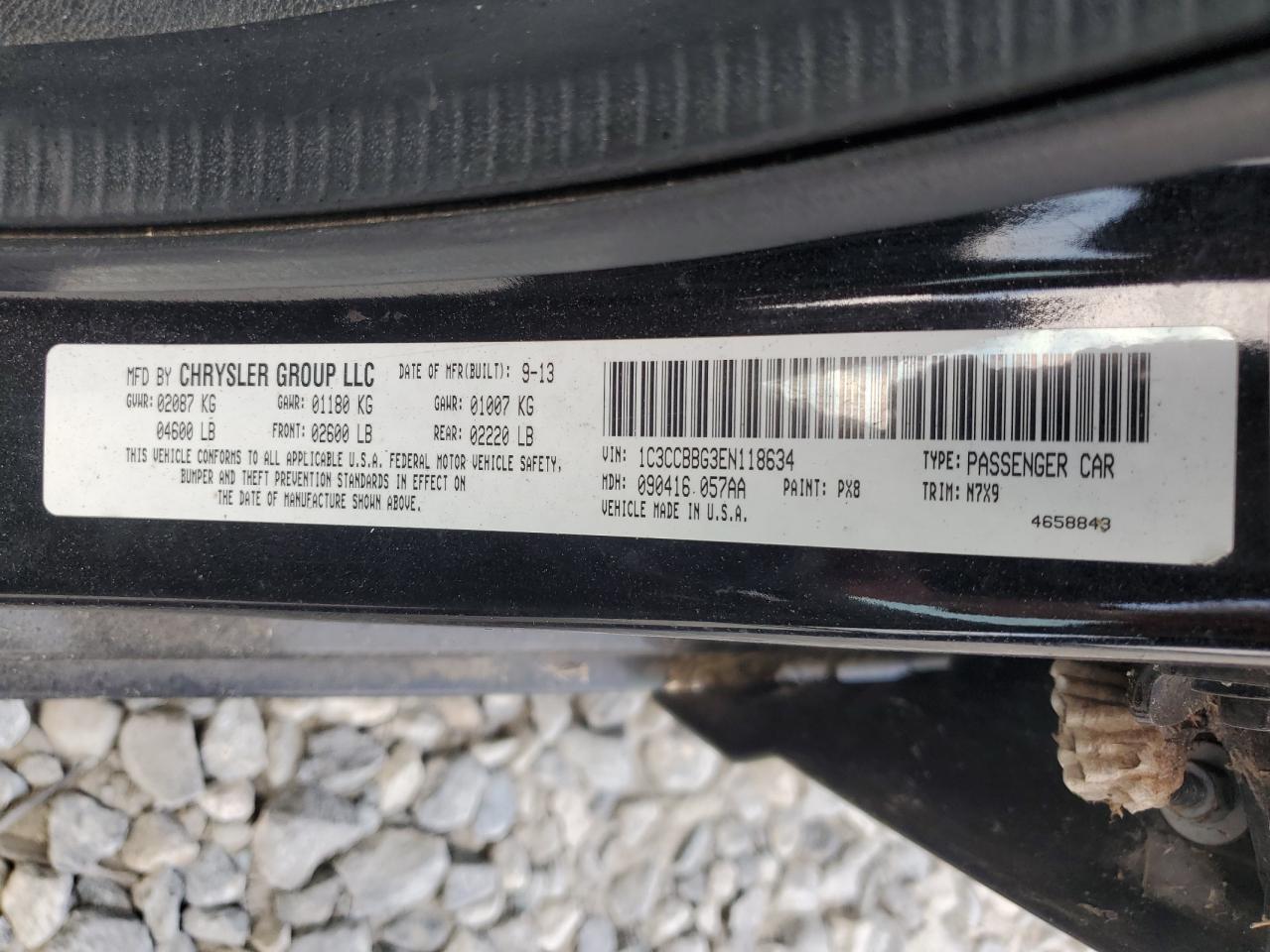 2014 Chrysler 200 Touring VIN: 1C3CCBBG3EN118634 Lot: 81291215