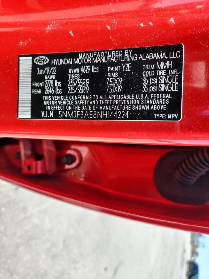 2022 Hyundai Tucson Sel VIN: 5NMJF3AE8NH144224 Lot: 71672475