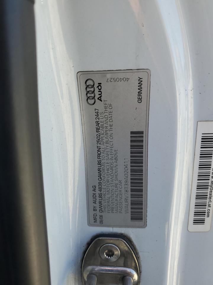 2009 Audi S5 Quattro VIN: WAURV78T39A020411 Lot: 71873785