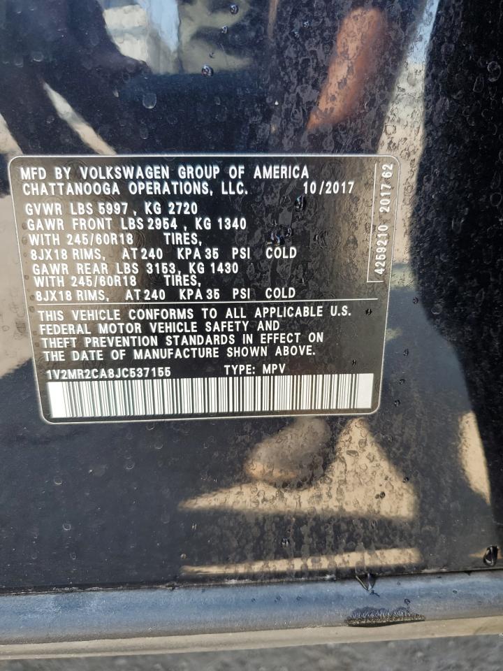 2018 Volkswagen Atlas Sel VIN: 1V2MR2CA8JC537155 Lot: 81647355