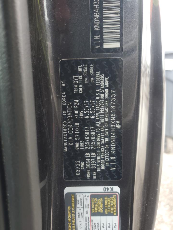 2022 Kia Carnival Lx VIN: KNDNB4H3XN6187337 Lot: 83984565