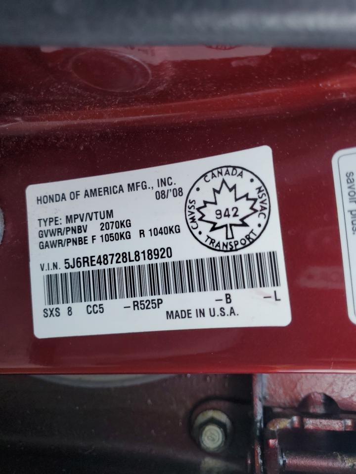 2008 Honda Cr-V Exl VIN: 5J6RE48728L818920 Lot: 81260905