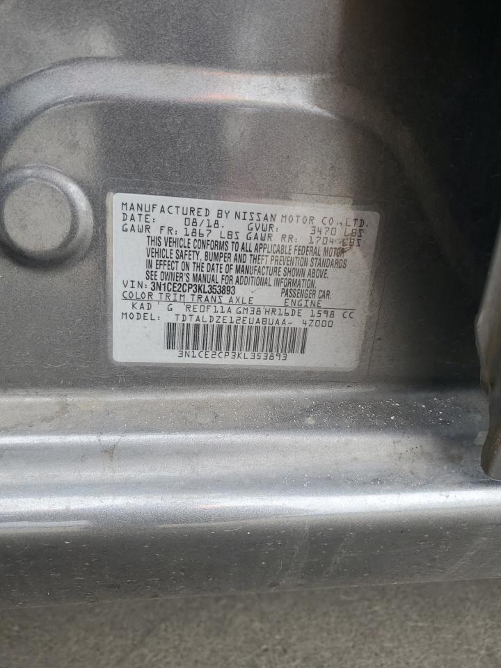 2019 Nissan Versa Note S VIN: 3N1CE2CP3KL353893 Lot: 81844645