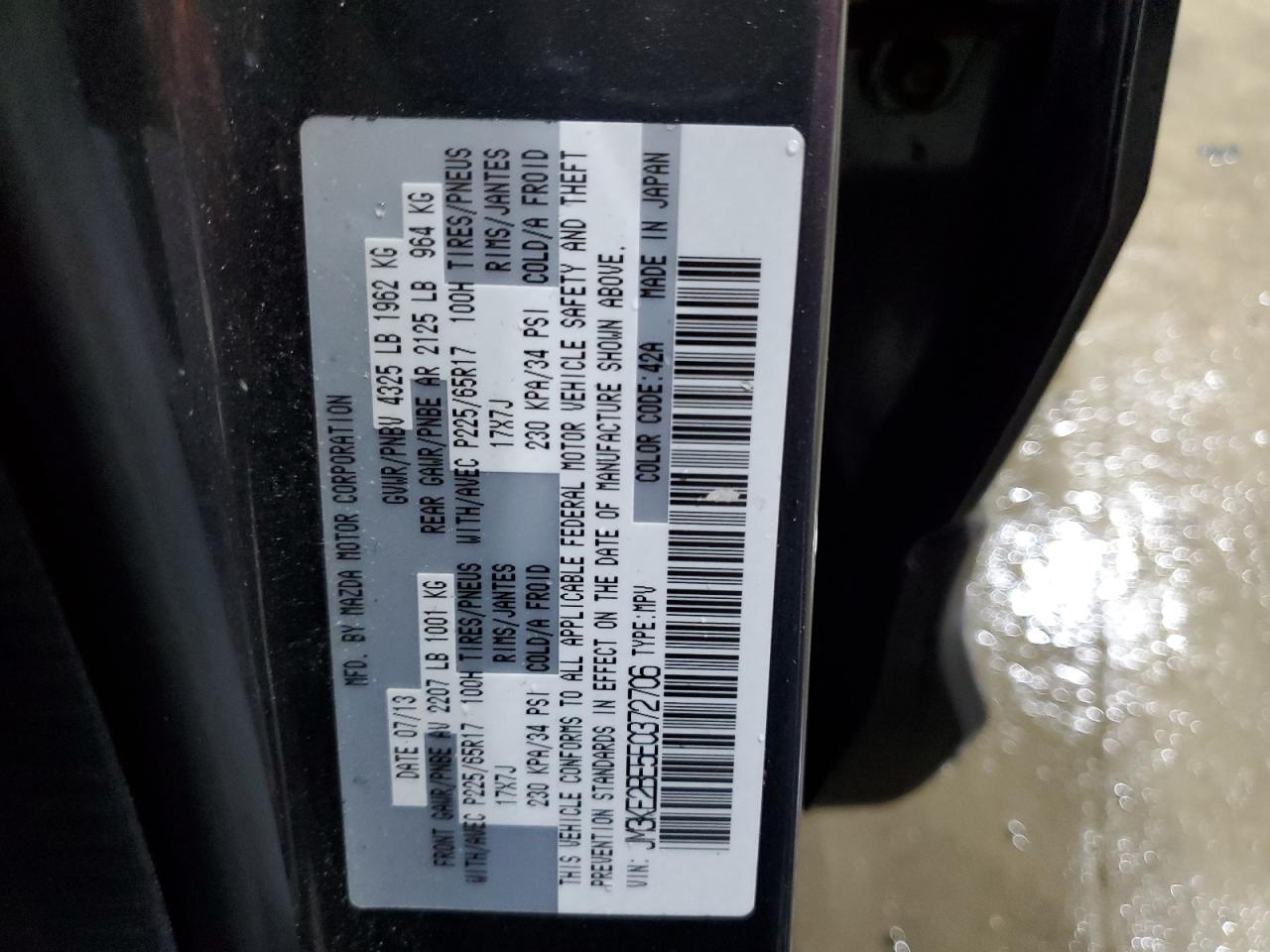 2014 Mazda Cx-5 Sport VIN: JM3KE2BE5E0372706 Lot: 81145705