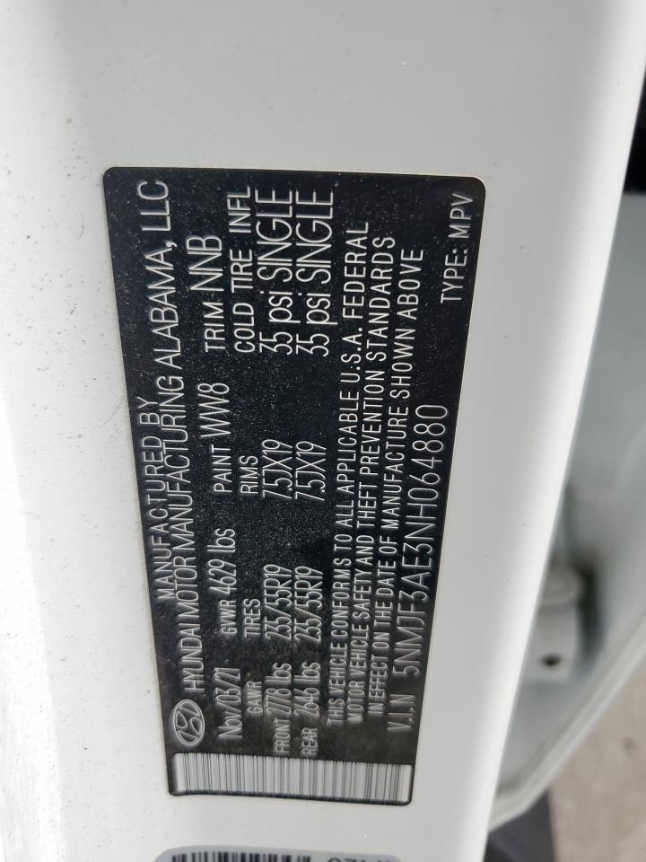 2022 Hyundai Tucson Sel VIN: 5NMJF3AE3NH064880 Lot: 84642025