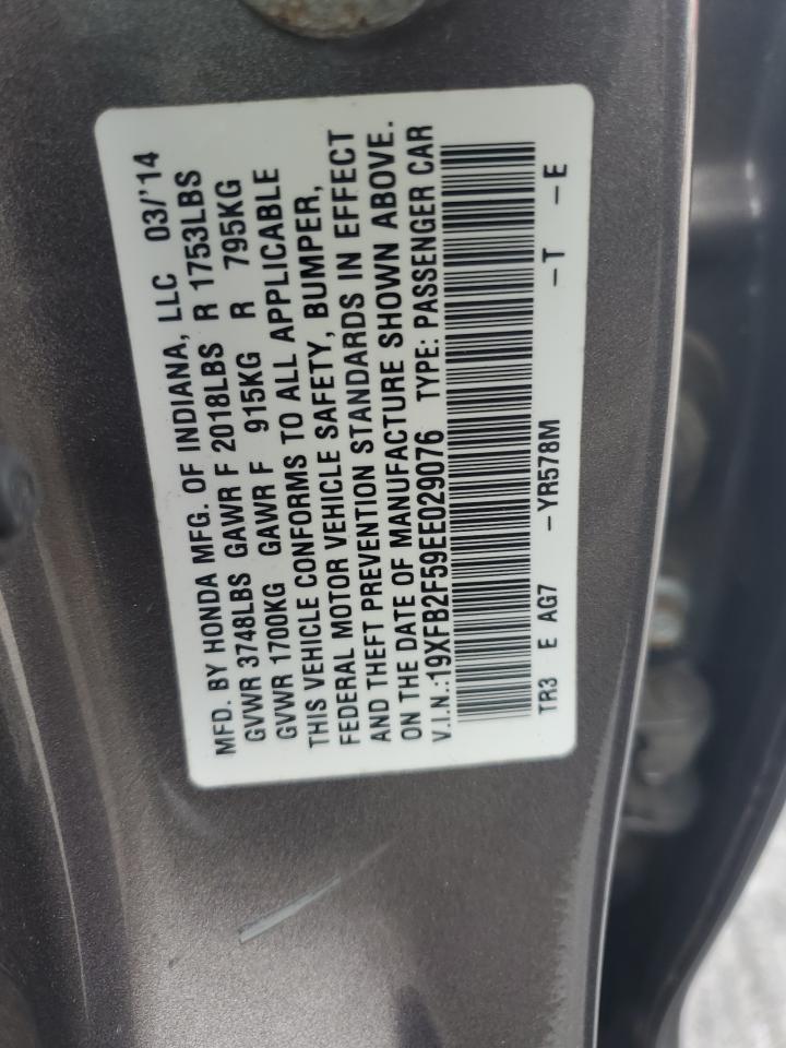 2014 Honda Civic Lx VIN: 19XFB2F59EE029076 Lot: 82063655