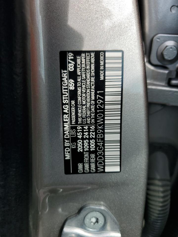 2019 Mercedes-Benz A 220 4Matic VIN: WDD3G4FB9KW012971 Lot: 71728615