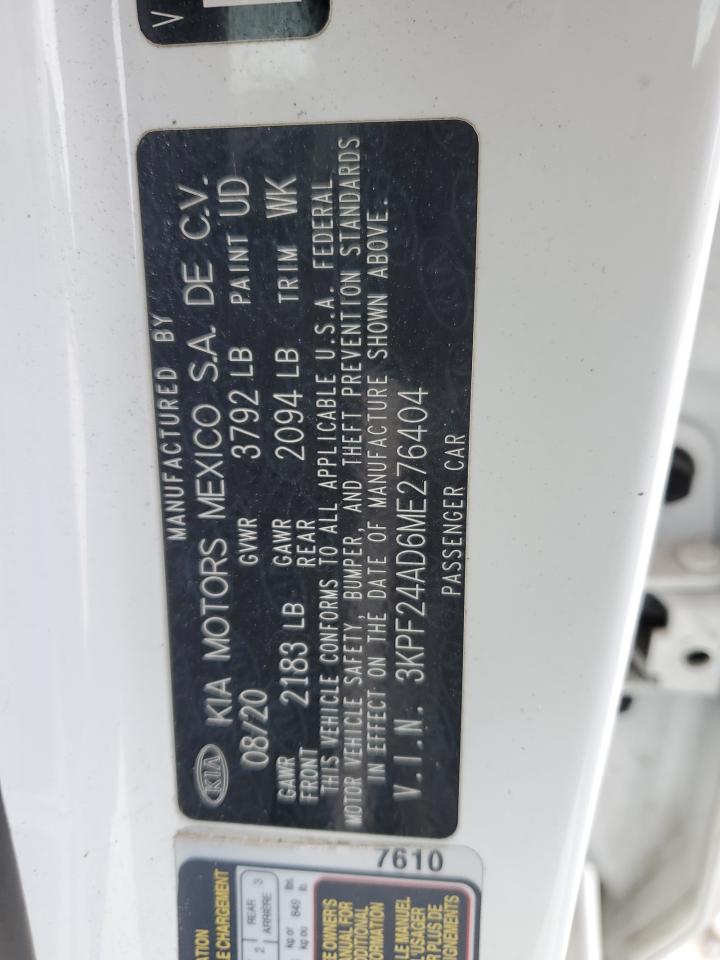 2021 Kia Forte Fe VIN: 3KPF24AD6ME276404 Lot: 71957565