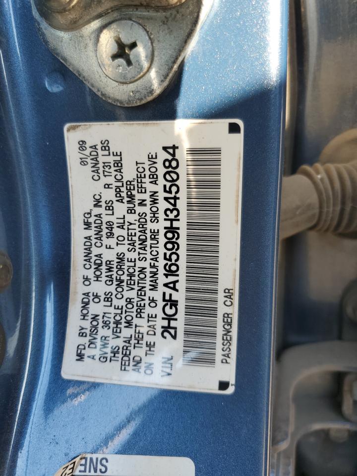 2009 Honda Civic Lx VIN: 2HGFA16599H345084 Lot: 84601675