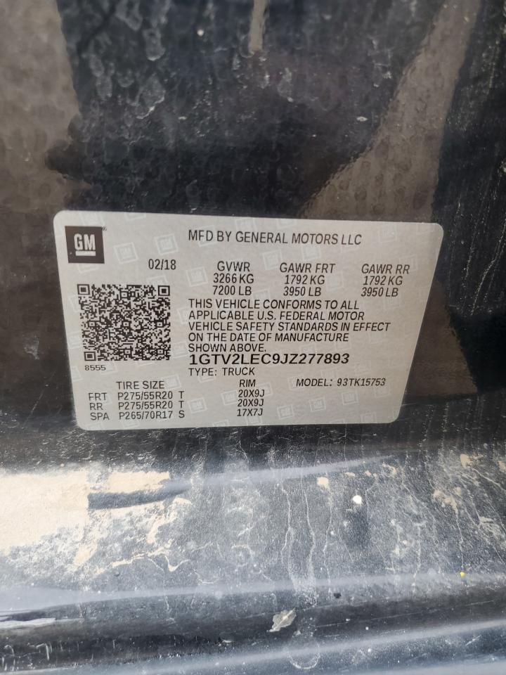 2018 GMC Sierra K1500 VIN: 1GTV2LEC9JZ277893 Lot: 81826755