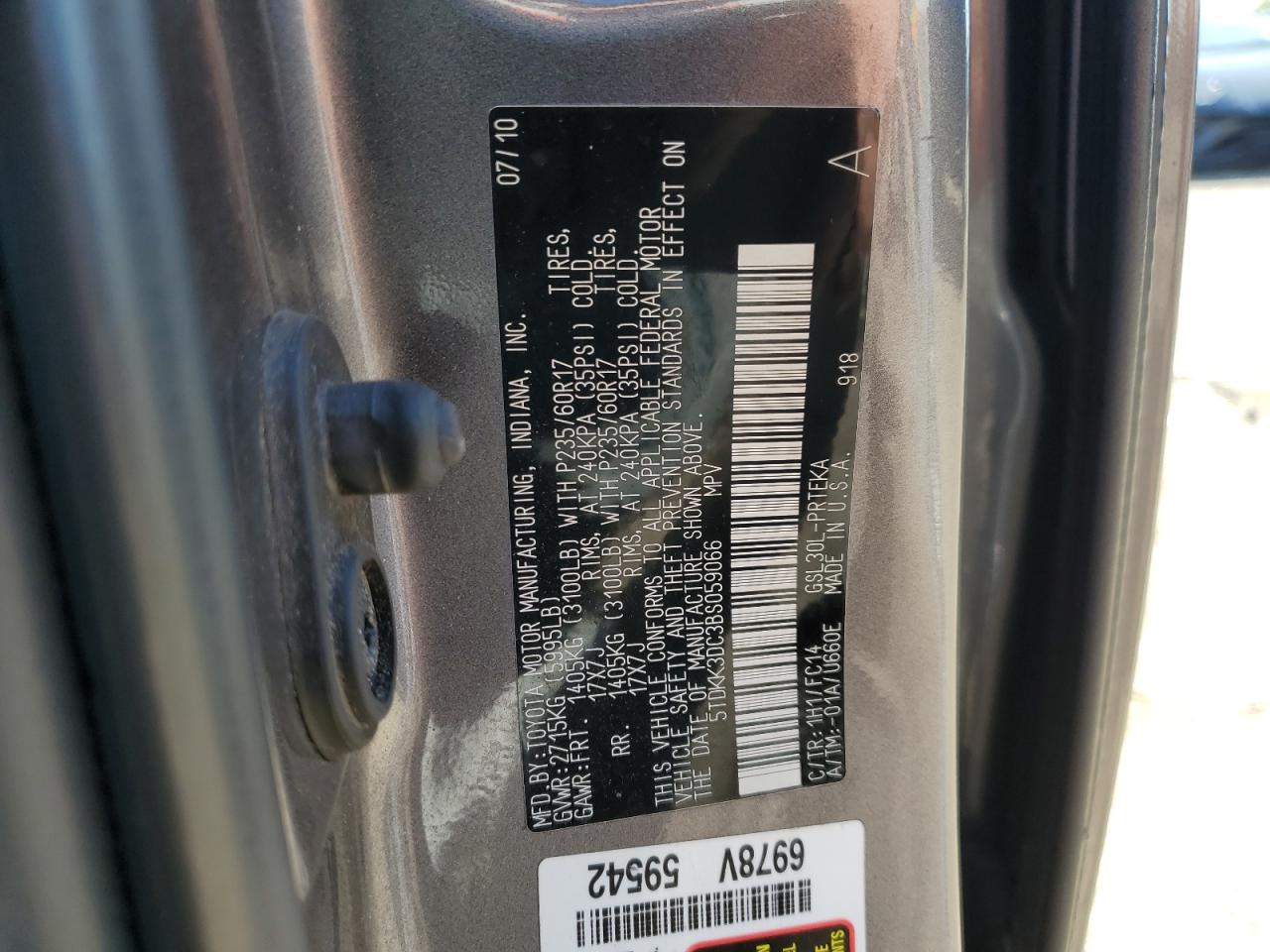 2011 Toyota Sienna Le VIN: 5TDKK3DC3BS059066 Lot: 71255895