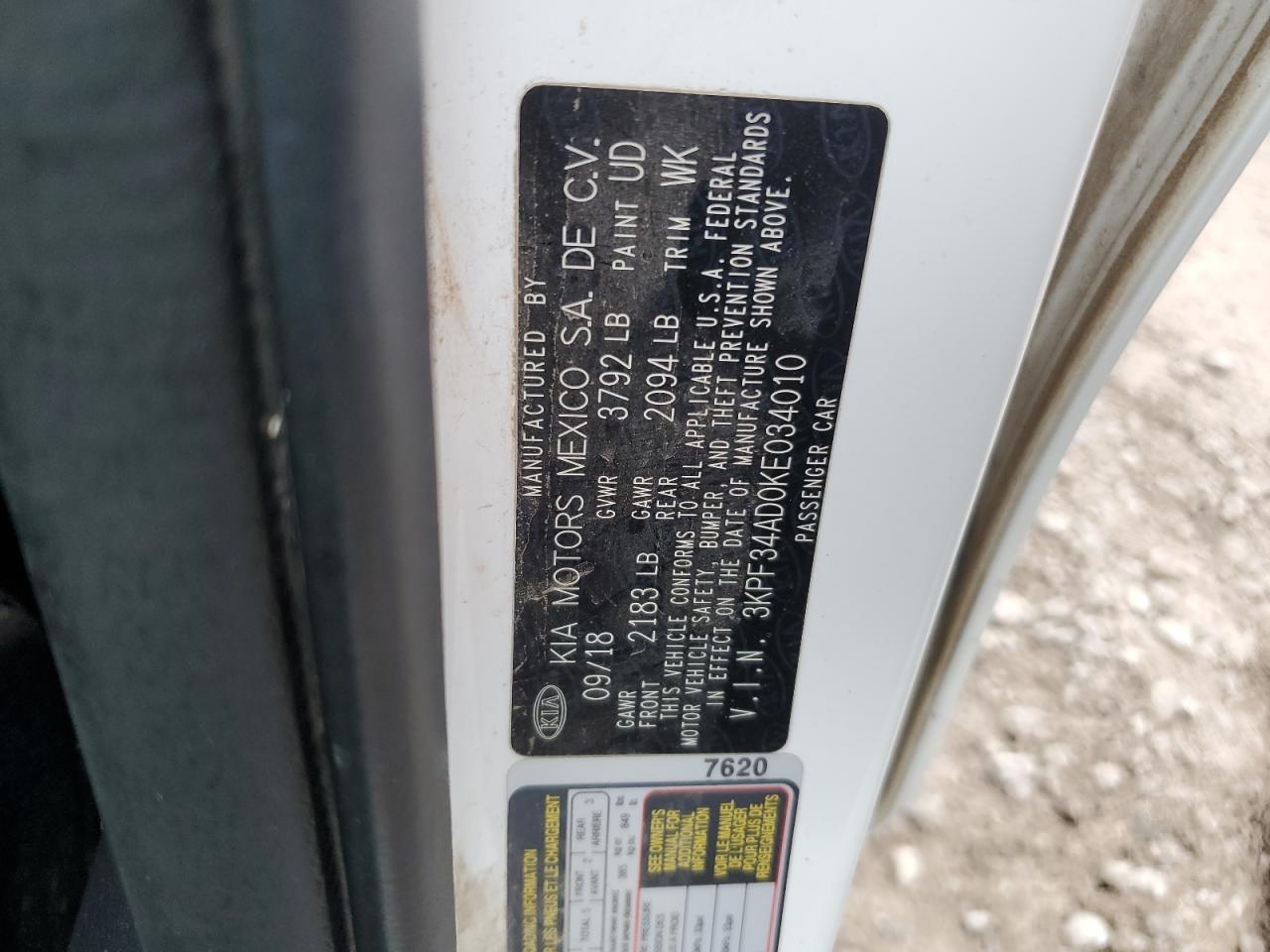 2019 Kia Forte Gt Line VIN: 3KPF34AD0KE034010 Lot: 82125835