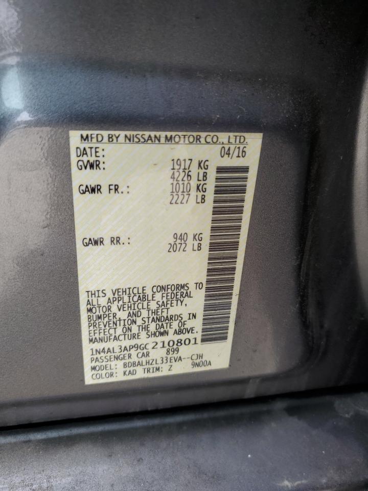 2016 Nissan Altima 2.5 VIN: 1N4AL3AP9GC210801 Lot: 81863045