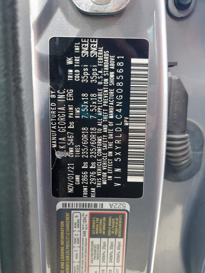 2022 Kia Sorento S VIN: 5XYRLDLC4NG085681 Lot: 82167765