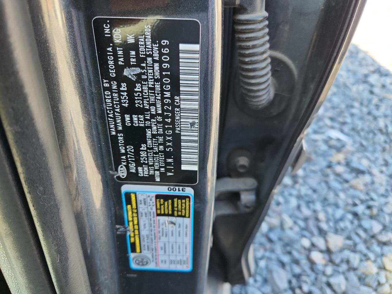 2021 Kia K5 Lxs VIN: 5XXG14J29MG019069 Lot: 80756935