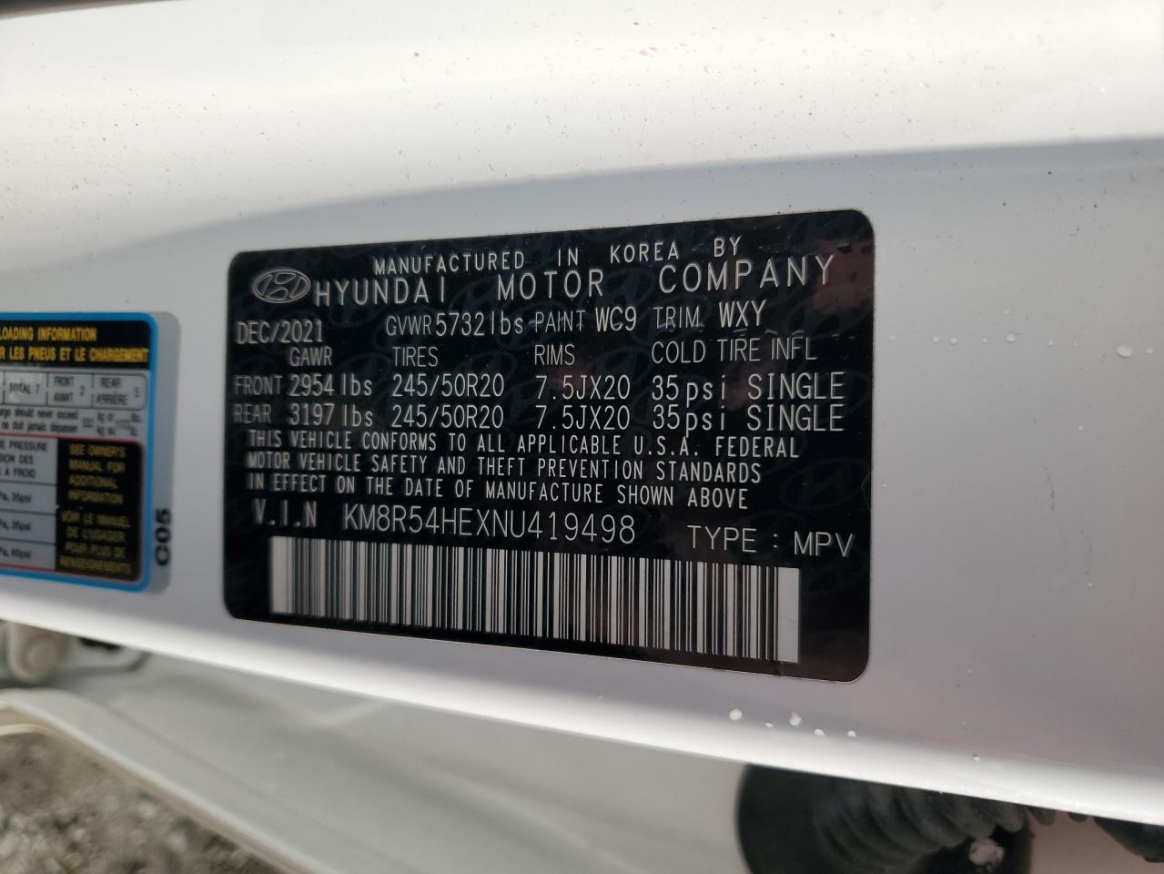 2022 Hyundai Palisade Limited VIN: KM8R54HEXNU419498 Lot: 83808595