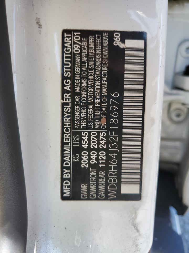 2002 Mercedes-Benz C 320 VIN: WDBRH64J32F186976 Lot: 81621545