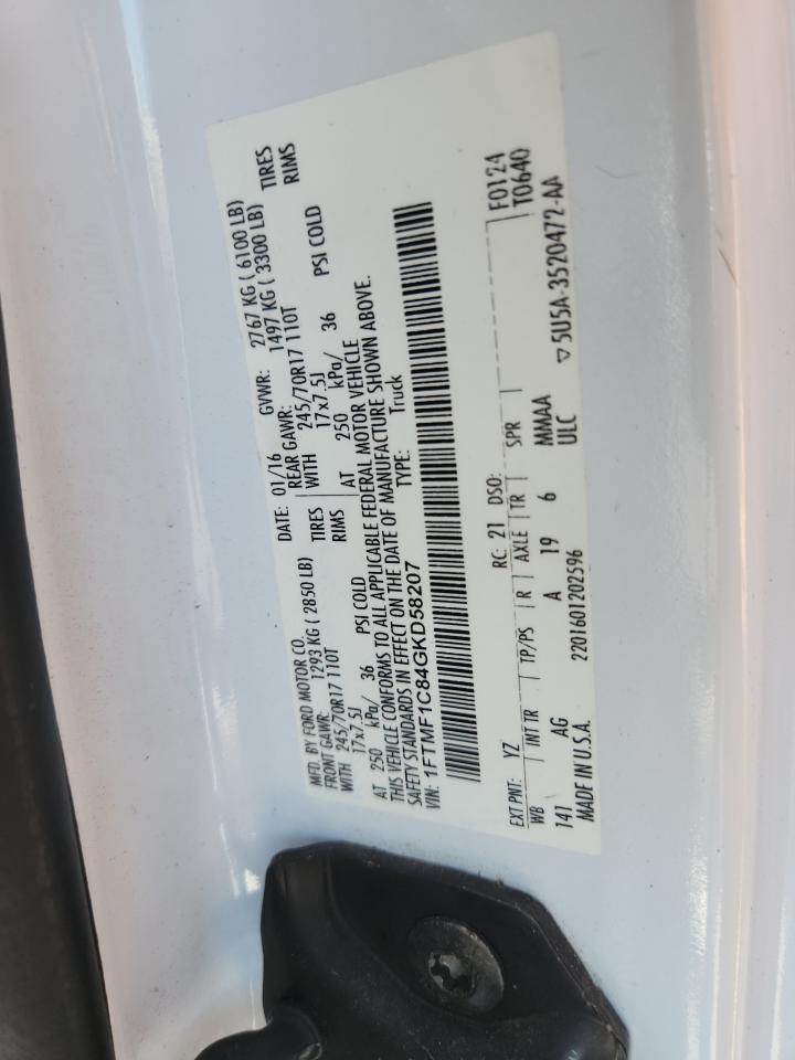 2016 Ford F150 VIN: 1FTMF1C84GKD58207 Lot: 81502235