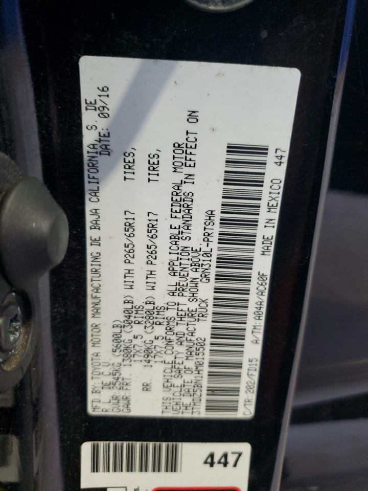 2017 Toyota Tacoma Double Cab VIN: 3TMDZ5BN1HM015502 Lot: 81901835