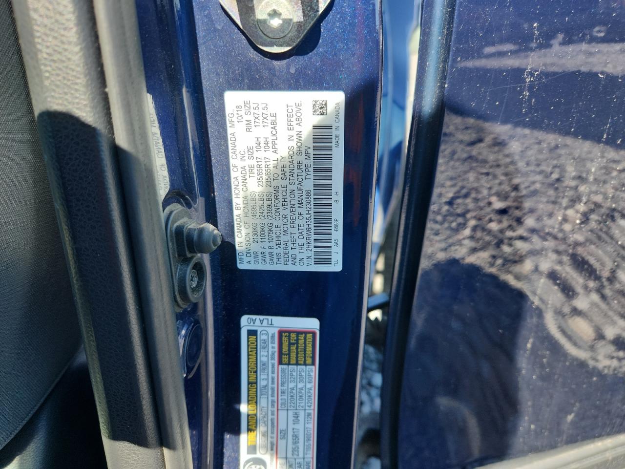 2018 Honda Cr-V Lx VIN: 2HKRW6H35JH230886 Lot: 83875585