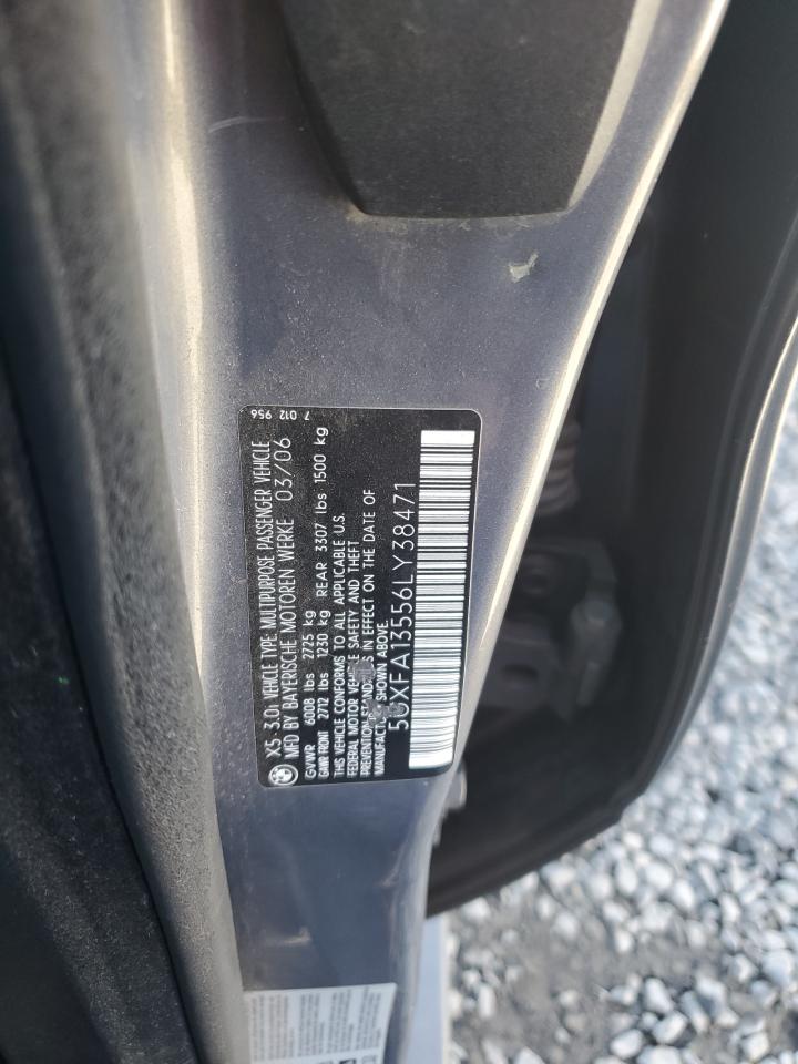 2006 BMW X5 3.0I VIN: 5UXFA13556LY38471 Lot: 80944735