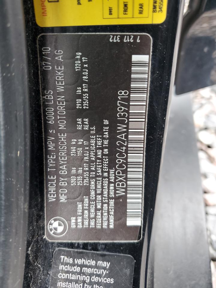 2010 BMW X3 xDrive30I VIN: WBXPC9C42AWJ39718 Lot: 81652745