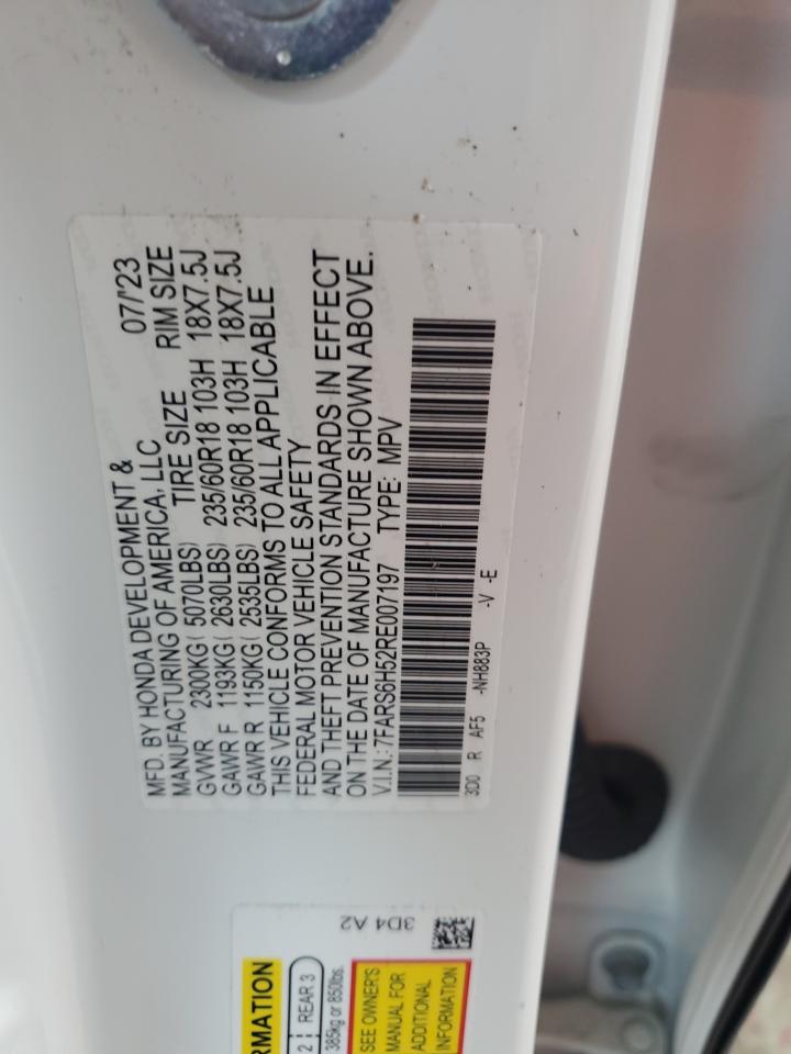 2024 Honda Cr-V Sport VIN: 7FARS6H52RE007197 Lot: 58339365