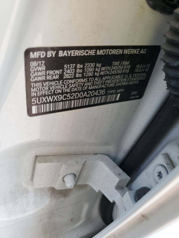 2013 BMW X3 xDrive28I VIN: 5UXWX9C52D0A20436 Lot: 80563785