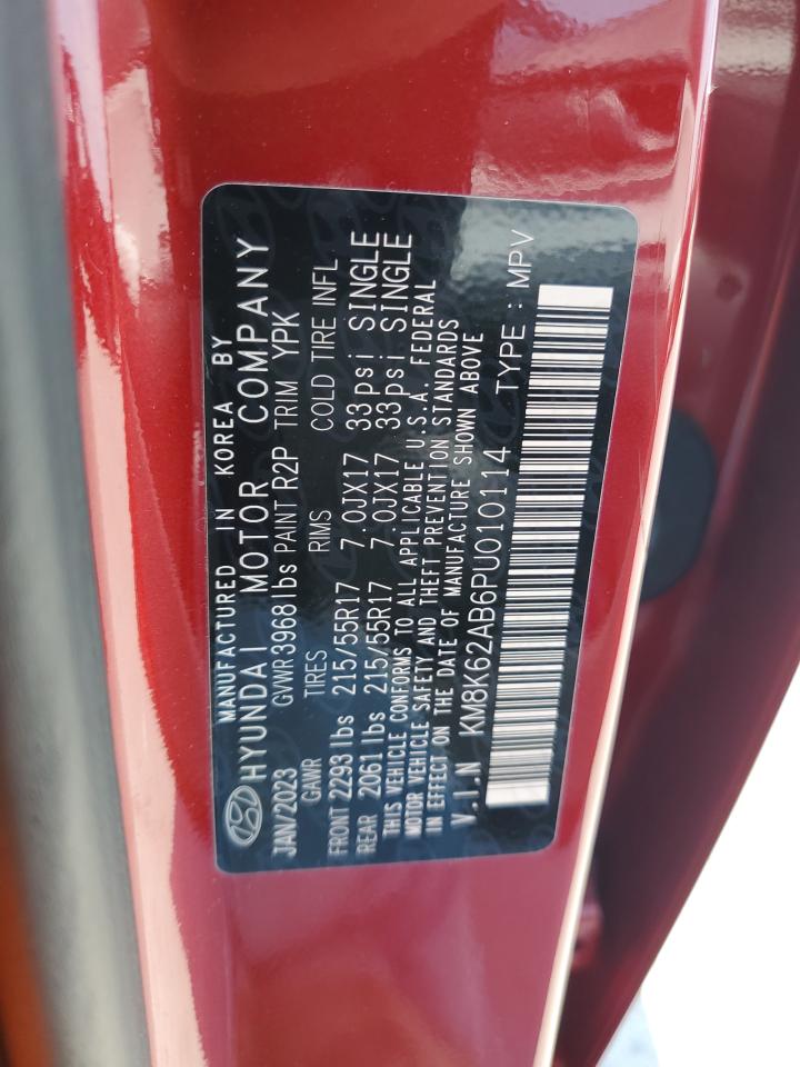 2023 Hyundai Kona Sel VIN: KM8K62AB6PU010114 Lot: 80104795
