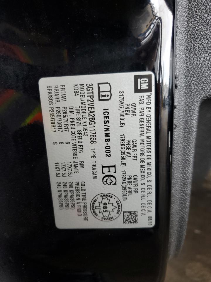 2011 GMC Sierra K1500 Sle VIN: 3GTP2VEA2BG117858 Lot: 80351775