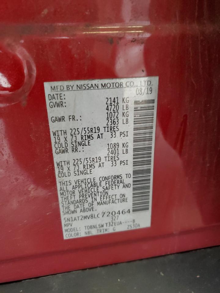 2020 Nissan Rogue S VIN: 5N1AT2MV8LC720464 Lot: 84387915