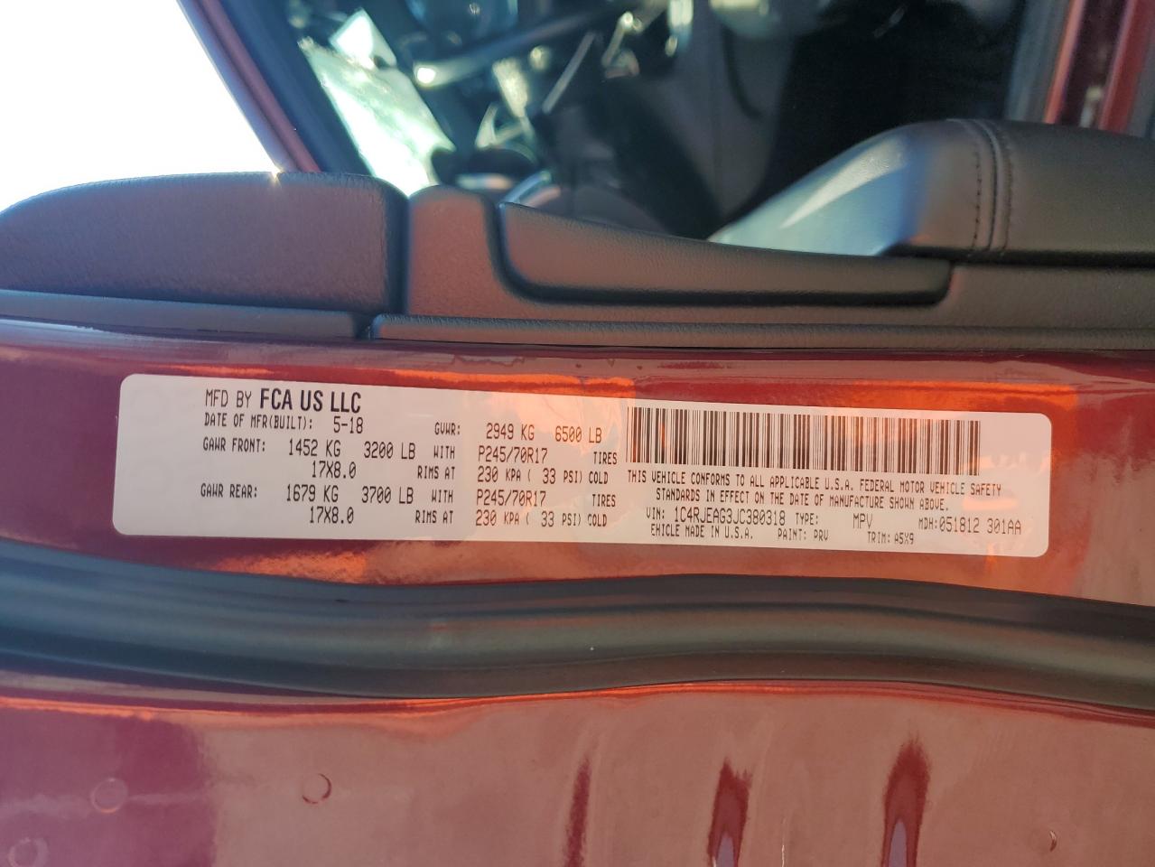 2018 Jeep Grand Cherokee Laredo VIN: 1C4RJEAG3JC380318 Lot: 80068865