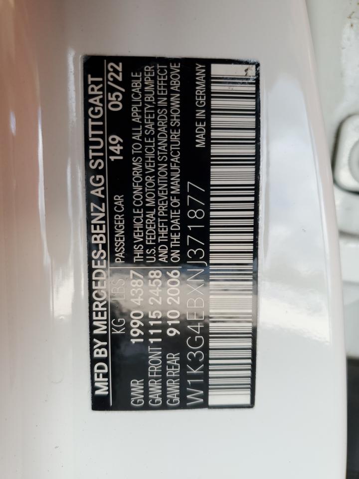 2022 Mercedes-Benz A 220 VIN: W1K3G4EBXNJ371877 Lot: 71250765