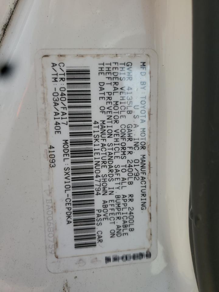 1992 Toyota Camry Dlx VIN: 4T1SK11E1NU047794 Lot: 71488335