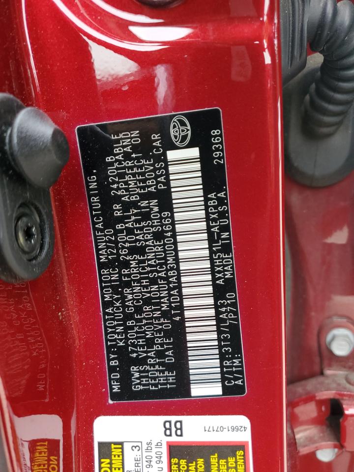 2021 Toyota Avalon Limited VIN: 4T1DA1AB3MU004669 Lot: 80965665