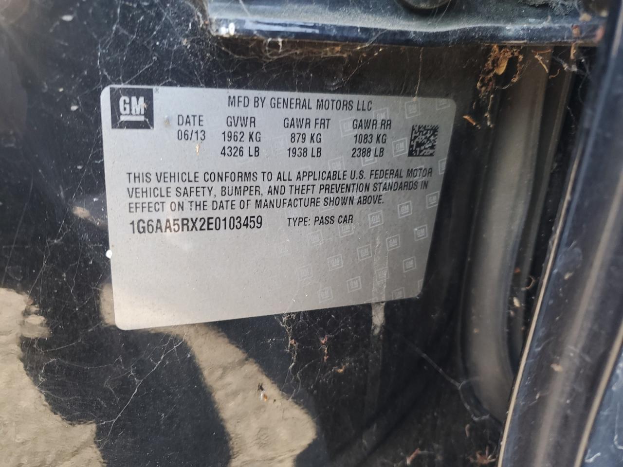 2014 Cadillac Ats VIN: 1G6AA5RX2E0103459 Lot: 81769085