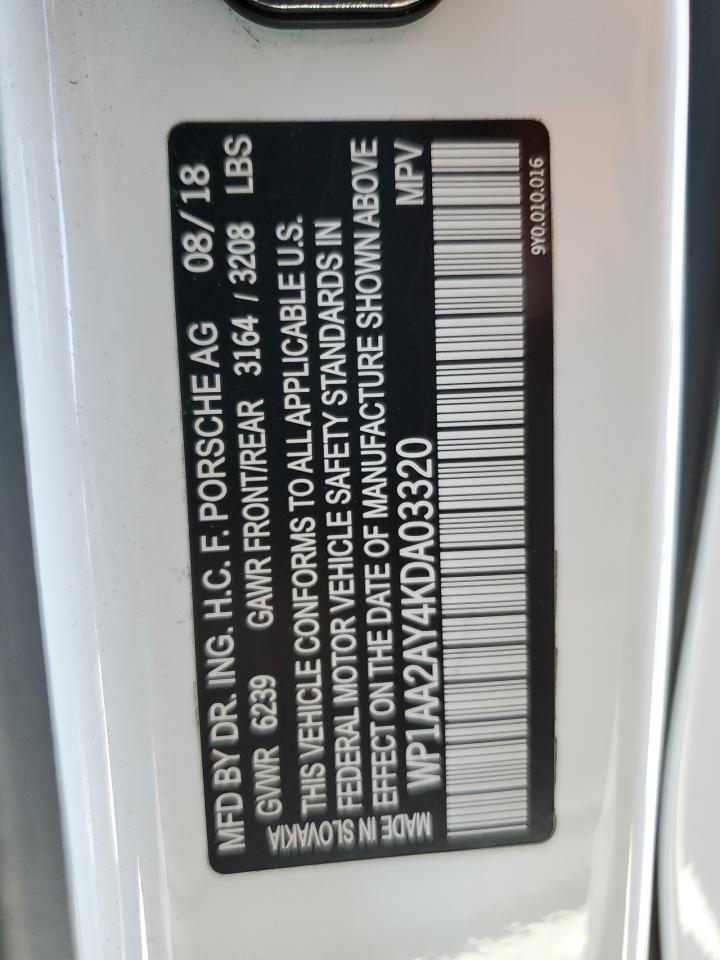 2019 Porsche Cayenne VIN: WP1AA2AY4KDA03320 Lot: 82170425